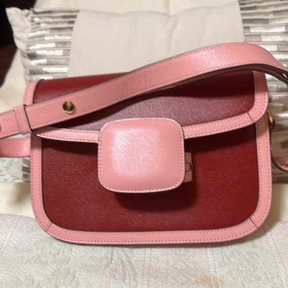 Gucci bag azalea calfskin horsebit 1155 shoulder bag, new cherry red wild - Picture 6 of 12